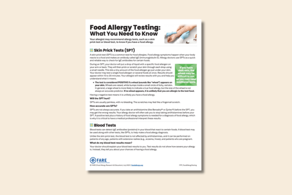Food Allergy Testing PDF Preview