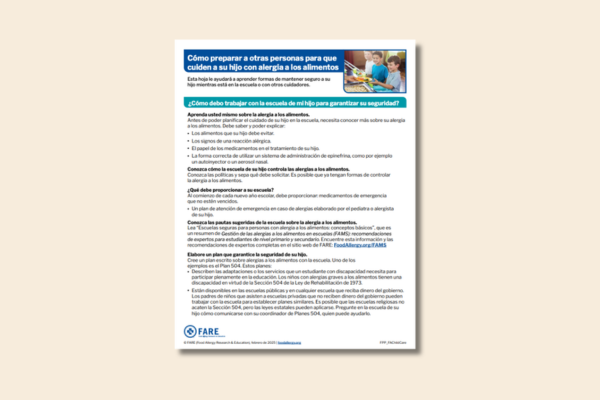 Preview of preparing others to care for your children in spanish