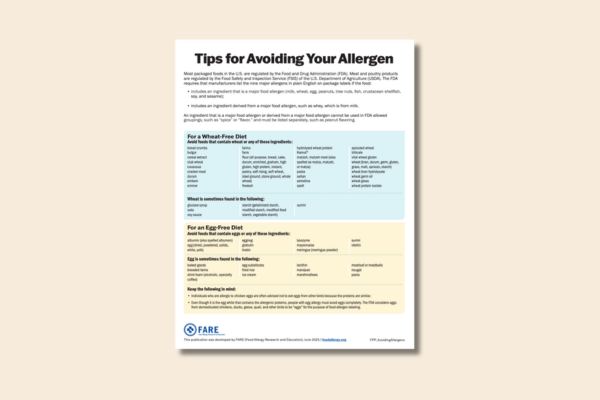 Tips for avoiding your allergen in English