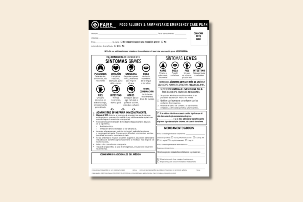 Emergency Care Plan Spanish